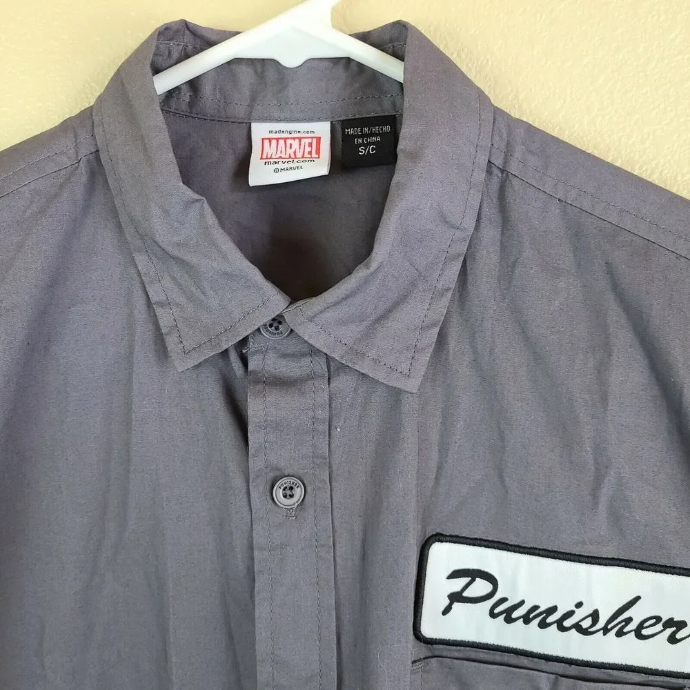 Marvel Comics "The Punisher"‎ Men's One Man Army Gray SS Mechanics shirt Small - Picture 4 of 7